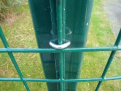 Mesh attached to Fencing Post