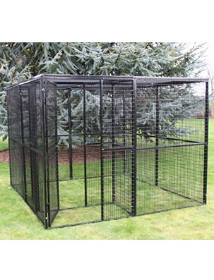 metal aviary 8ft x 8ft with secure entrance